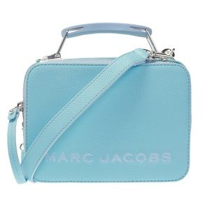 Marc Jacobs The Box Leather Top Handle Mini Crossbody Light Blue Bag